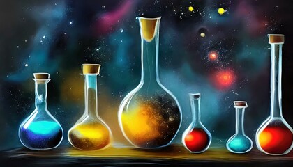 chemistry background wallpaper that blends scientific elements and artistic flair, evoking curiosity and fascination