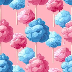 Fluffy Pastel Candy Floss Background with Whimsical Gouache Texture