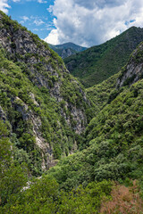 View of the gorge at the Acheron river springs near the village of Glyki in Epirus, Greece - 778853748