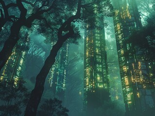 Edge computing towers in a cyber-secured enchanted forest