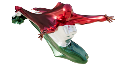 Abstract Form Adorned with the Vivid Red, White, and Green of the Hungarian Flag