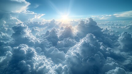 Majestic cloudscape with radiant sunlight
