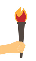 Hand Carrying a Torch. Medieval times and history concept vector