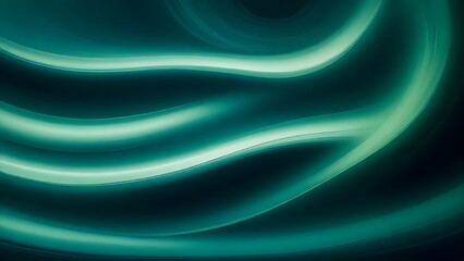 Obraz premium Dynamic silk wave green gradient on black background