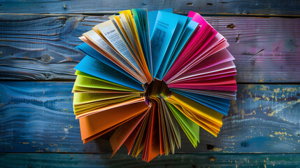 A top view of open books on the table