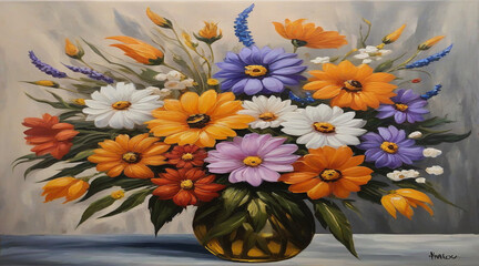 flowers, oil painting