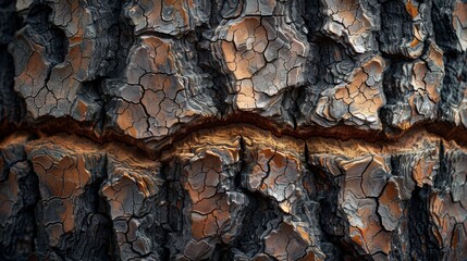 Rugged tree bark texture close-up
