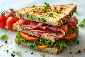 Close Up of a Sandwich on a Plate