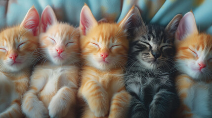 cute sleeping kittens