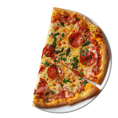 A slice of pizza on a plate with a fork