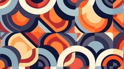 Retro Artistic Background Design: Geometric Shapes Infused with Vintage Vibes, Hand Edited Generative AI