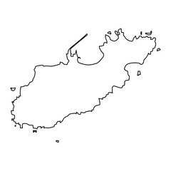 Alderney map, part of the Bailiwick of Guernsey. Vector illustration.