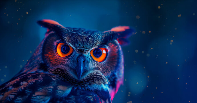 creative poster with colorful owl