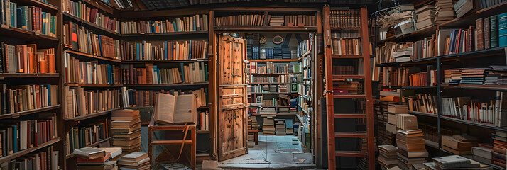 An old bookstore filled with antique books