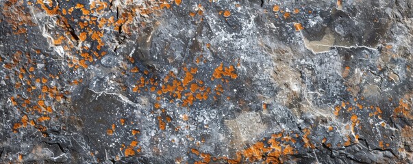 Orange lichen on rocky surface texture - obrazy, fototapety, plakaty