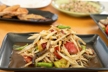 Thai Food Somtam spicy Papaya Salad