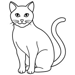 Fototapeta premium cat vector illustration with line art. 
