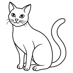 Obraz premium cat vector illustration with line art. 