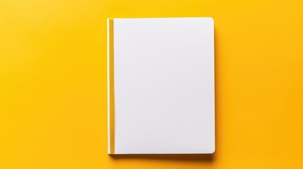 A clean notebook for writing on a colored background, the concept of education, workplace, creativity. A place for text or advertising. - obrazy, fototapety, plakaty