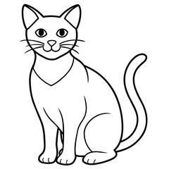 Fototapeta premium cat vector illustration with line art. 
