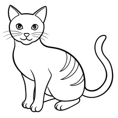 Obraz premium cat vector illustration with line art. 