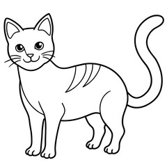 Obraz premium cat vector illustration with line art. 