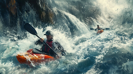 Whitewater kayaking, extreme rafting