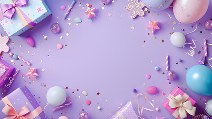 Photo of birthday party background with gifts