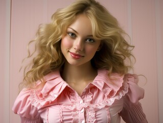 Woman in Pink Dress Posing for Picture