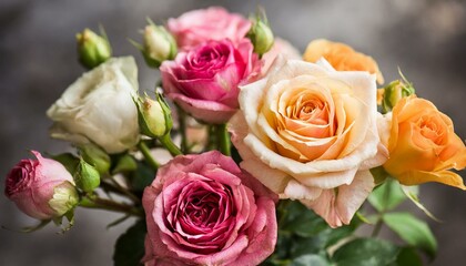 Fototapeta premium Roses are different colored flowers