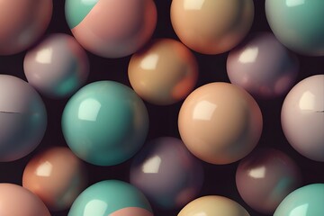 Geometric shapes: Pastel spheres abstract background Generative AI