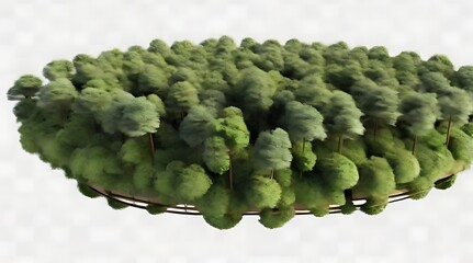 Aerial View of Boreal Forest Nature 3D illustration