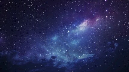 Majestic night sky with starry galaxy - obrazy, fototapety, plakaty
