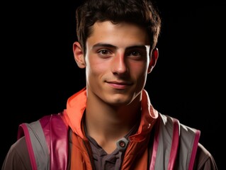 Obraz premium Man in Vest Posing for Picture