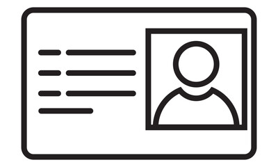 ID Card icon. ID Card icon collection. Driver's license Identification card icon sign and symbol. ID Badge Symbol transparent background. Identity sign. Vector illustration.  Editable stroke.