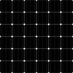 Black solar panel seamless texture vector illustration. Abstract system from poly crystalline square cells, industrial battery collector for alternative sun energy background. Renewable resources - obrazy, fototapety, plakaty