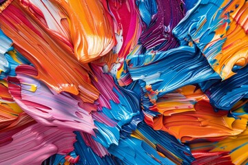 A vibrant abstract with swirls of multi-colored acrylic paint, perfect for an artistic background.