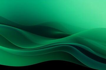 Green fuzz abstract background, in the style of abstraction creation, stimwave, precisionist lines with copy space wave wavy curve fluid design  - obrazy, fototapety, plakaty