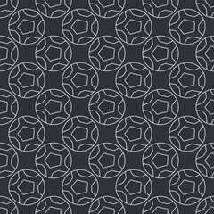 Seamless football pattern. Background with soccer ball. Doodle football illustration