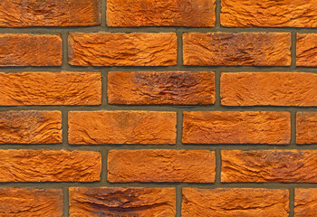 Retro dark brown rough brick wall decor pattern background