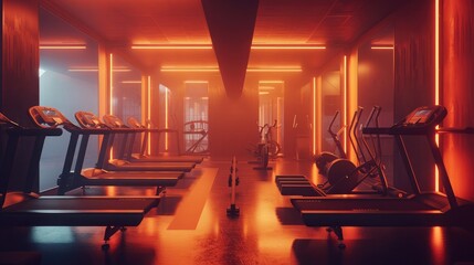 A digital scent-enabled gym, with customers able to smell the invigorating scents of the workout, - obrazy, fototapety, plakaty