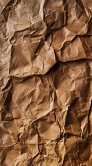 Crumpled brown paper texture background