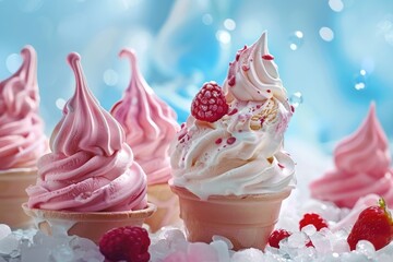 Free photo of High angle different flavors ice cream in bowl 