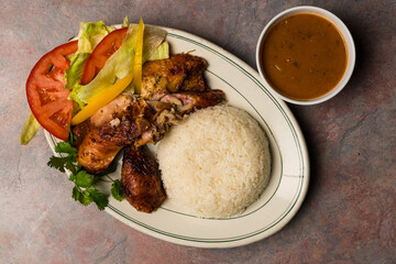 roasted chicken with white rice