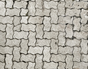 Outdoor grey and white paving stone texture, seamless paving stone closeup pattern, Good for residential townhouse road complex or pavement or sidewalk base material.