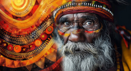 Aborigines in Australien, Portrait - obrazy, fototapety, plakaty