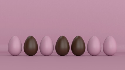 Pink Easter background. 3d render illustration - 778879365
