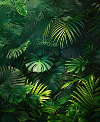Fototapeta na wymiar The lush green foliage in the image exudes a sense of tranquility and abundance inviting viewers to immerse themselves in the natural beauty of the plants