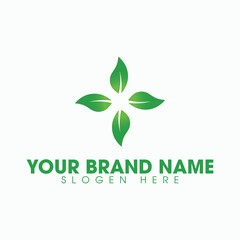 Fototapeta premium leaf logo, vector logo design minimalistic