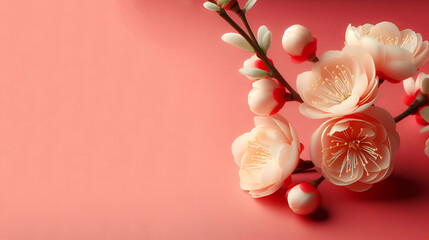 Cherry blossom petals arrangement HD 8K wallpaper Stock Photographic Image, generative ai